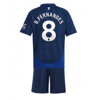 Camiseta Manchester United Bruno Fernandes #8 Visitante Equipación para niños 2024-25 manga corta (+ pantalones cortos)